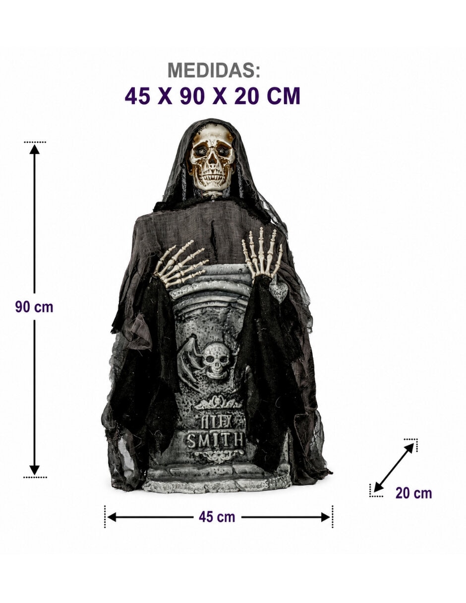 Figura decorativa de calavera Ghoulish Productions Animatronic de metal