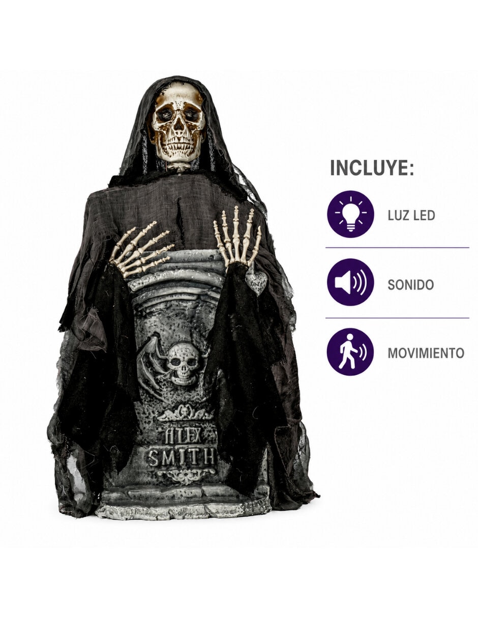 Figura decorativa de calavera Ghoulish Productions Animatronic de metal