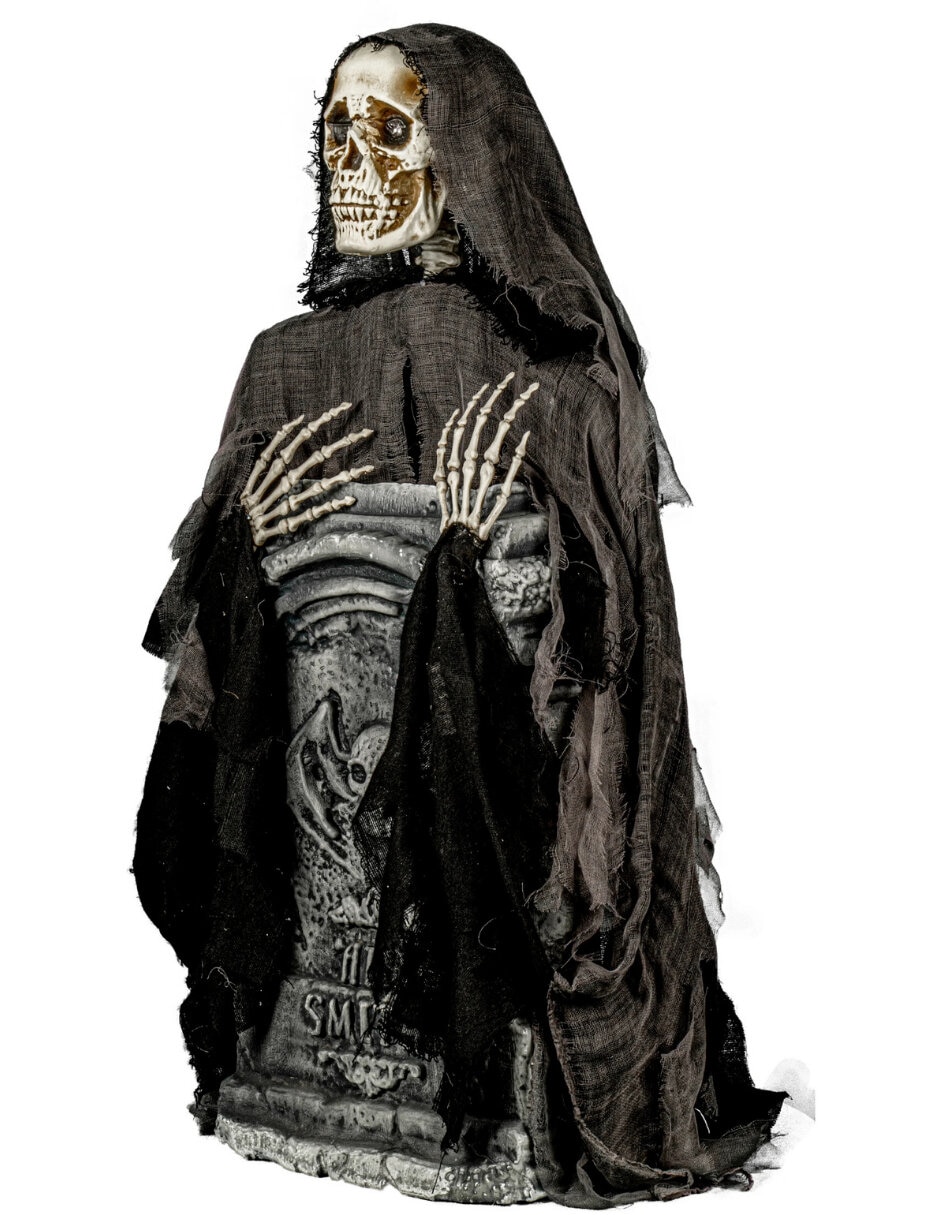 Figura decorativa de calavera Ghoulish Productions Animatronic de metal