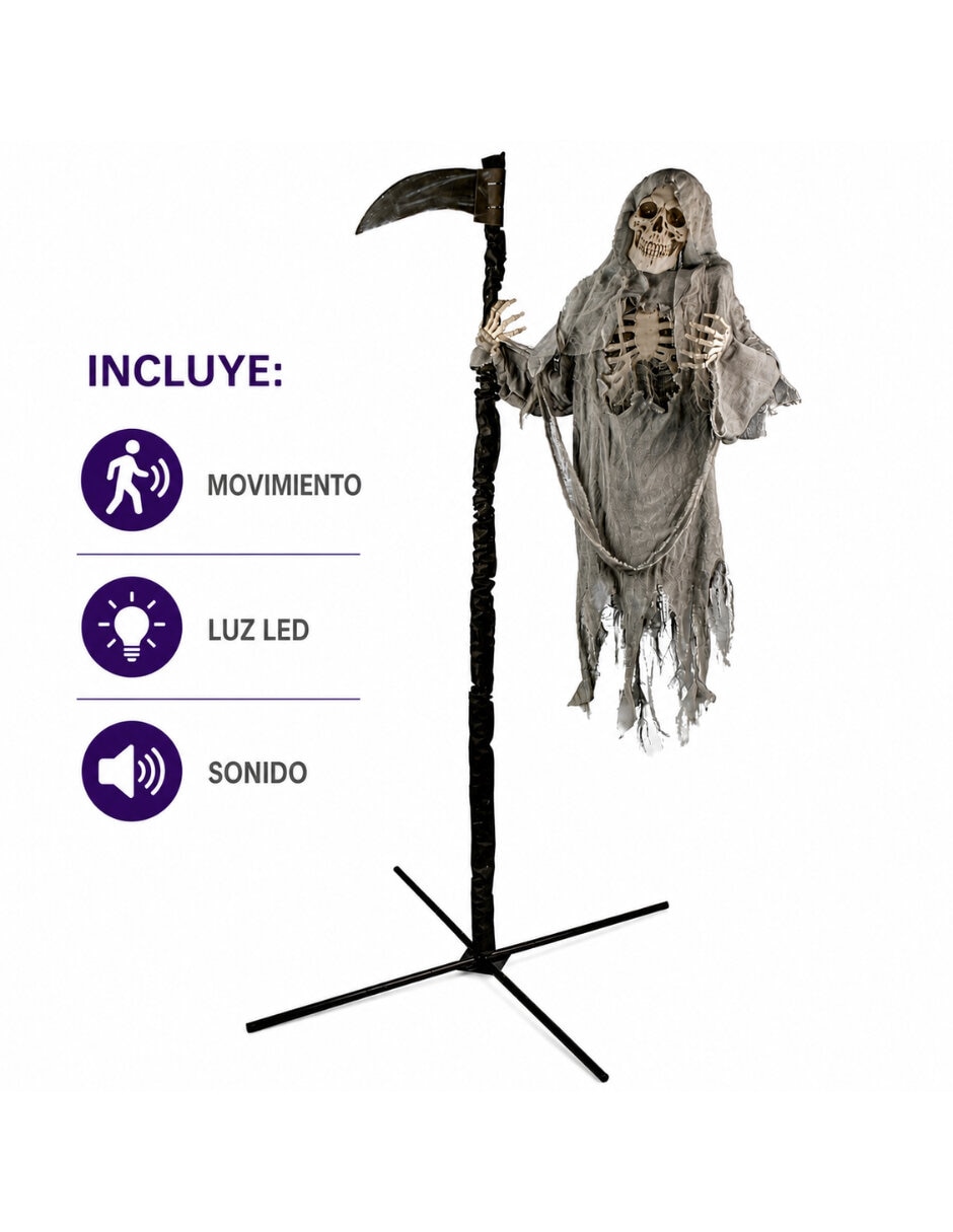 Figura decorativa de calavera Ghoulish Productions Animatronic de metal