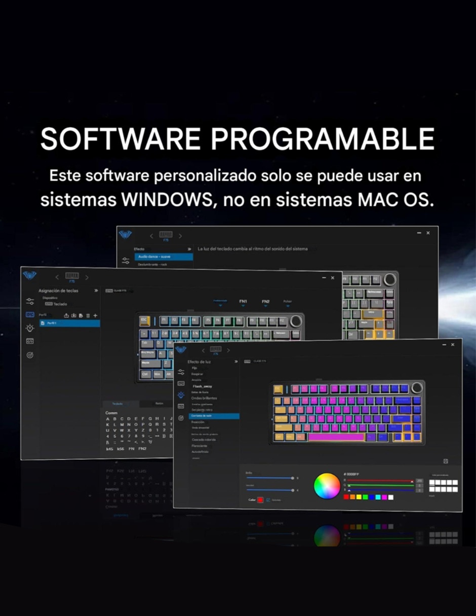 Teclado gamer alámbrico e inalámbrico qwert español con interruptor lineal (red black) f75 pro 2