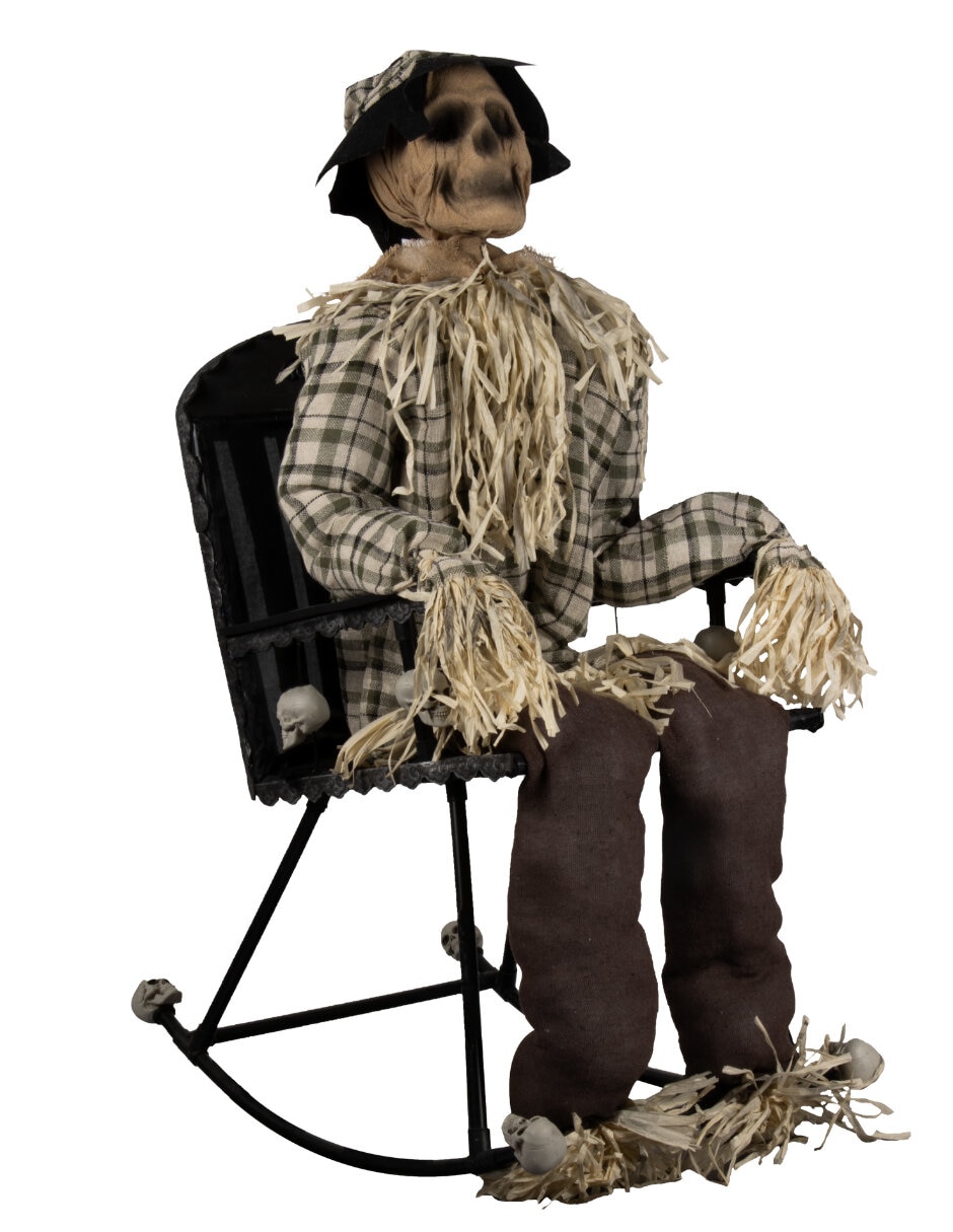 Figura decorativa de persona con sombrero espantapájaros Animatronic de metal