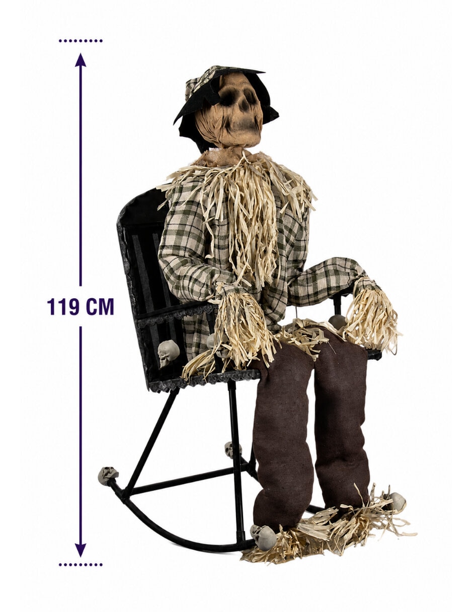 Figura decorativa de persona con sombrero espantapájaros Ghoulish Productions Animatronic de metal