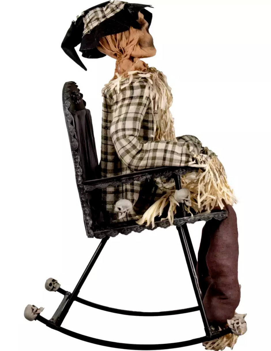 Figura decorativa de persona con sombrero espantapájaros Ghoulish Productions Animatronic de metal