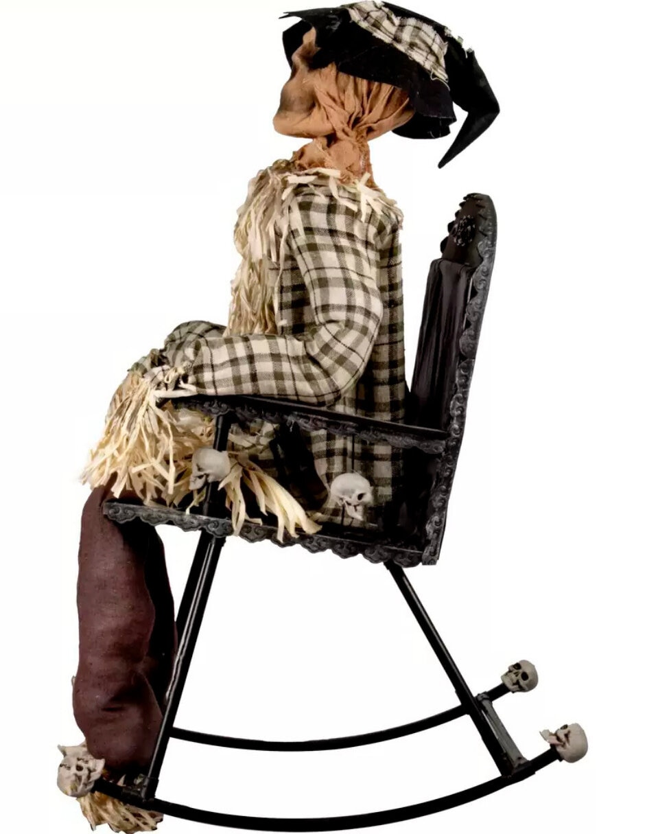 Figura decorativa de persona con sombrero espantapájaros Ghoulish Productions Animatronic de metal