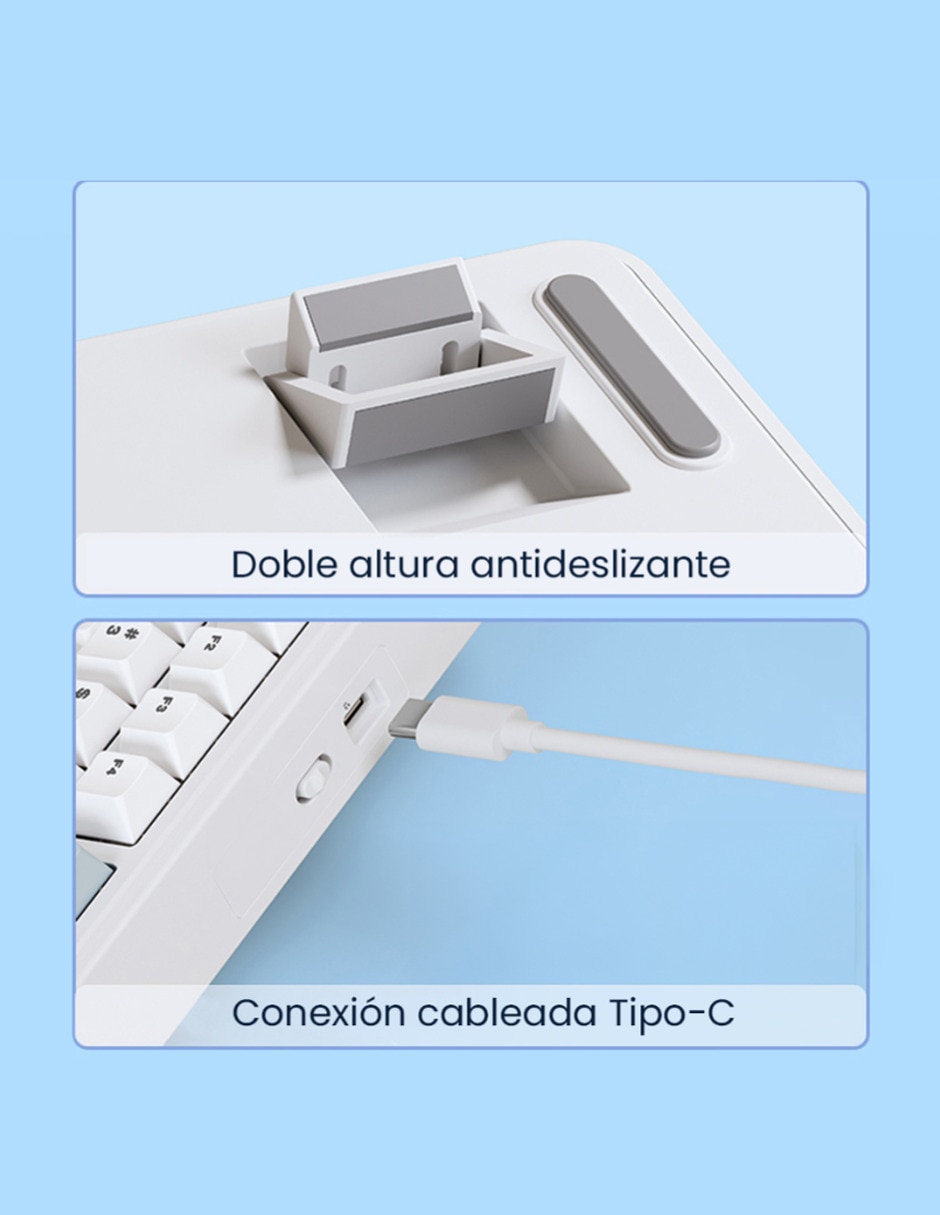 Teclado gamer Usb-c qwert español con interruptor táctil (brown clear) f75 2