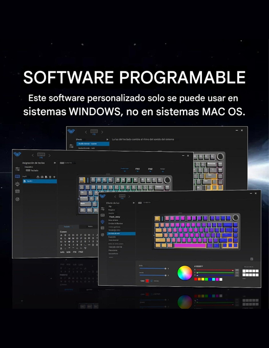 Teclado gamer alámbrico e inalámbrico qwert español con interruptor lineal (red black) f75 pro 2