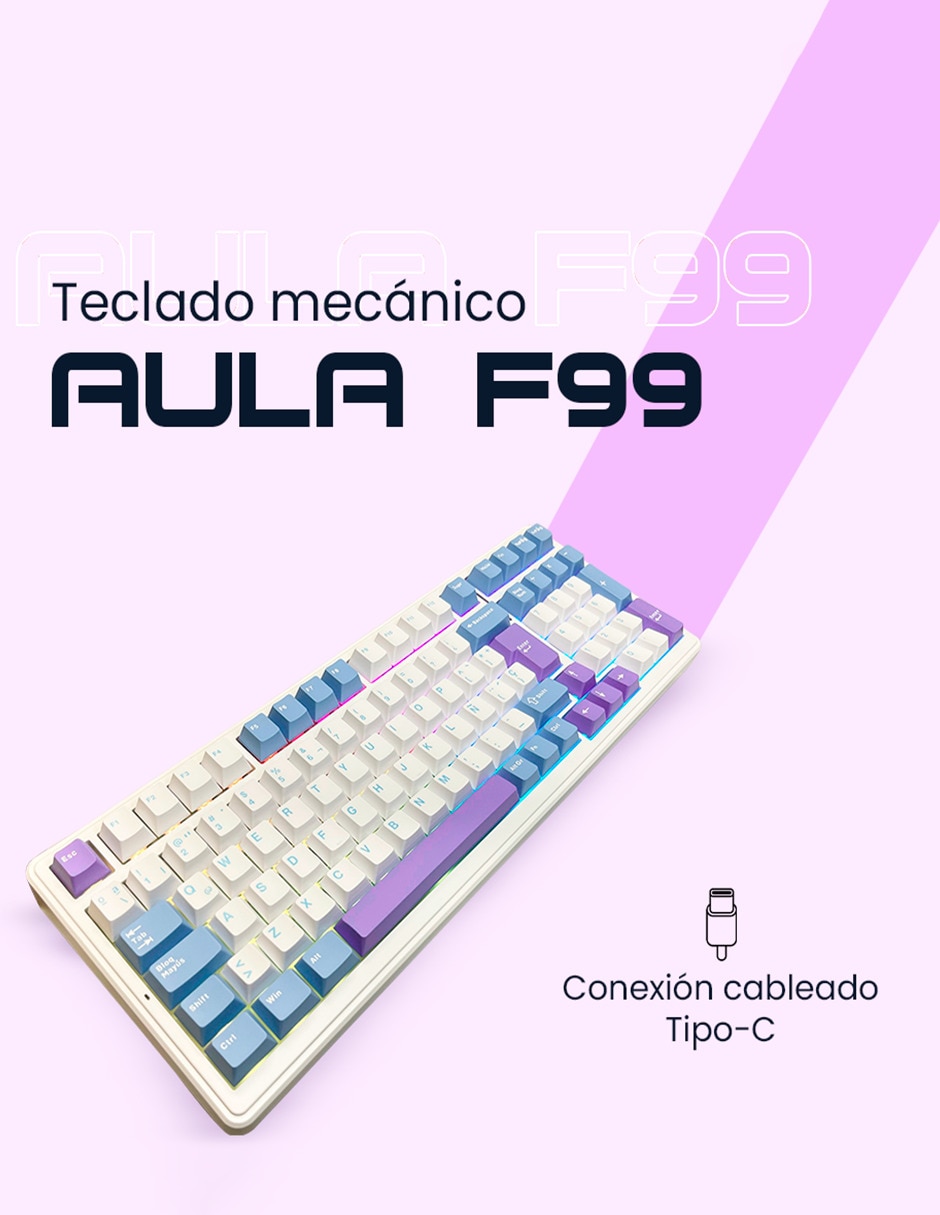 Teclado gamer alámbrica e inalámbrica qwert inglés con interruptor capacitivo f99 2