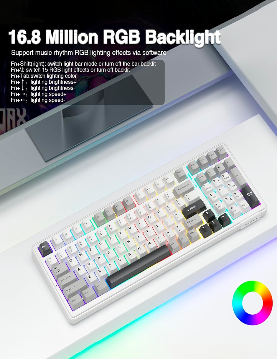 Teclado gamer alámbrica e inalámbrica qwert inglés con interruptor capacitivo Aula f99