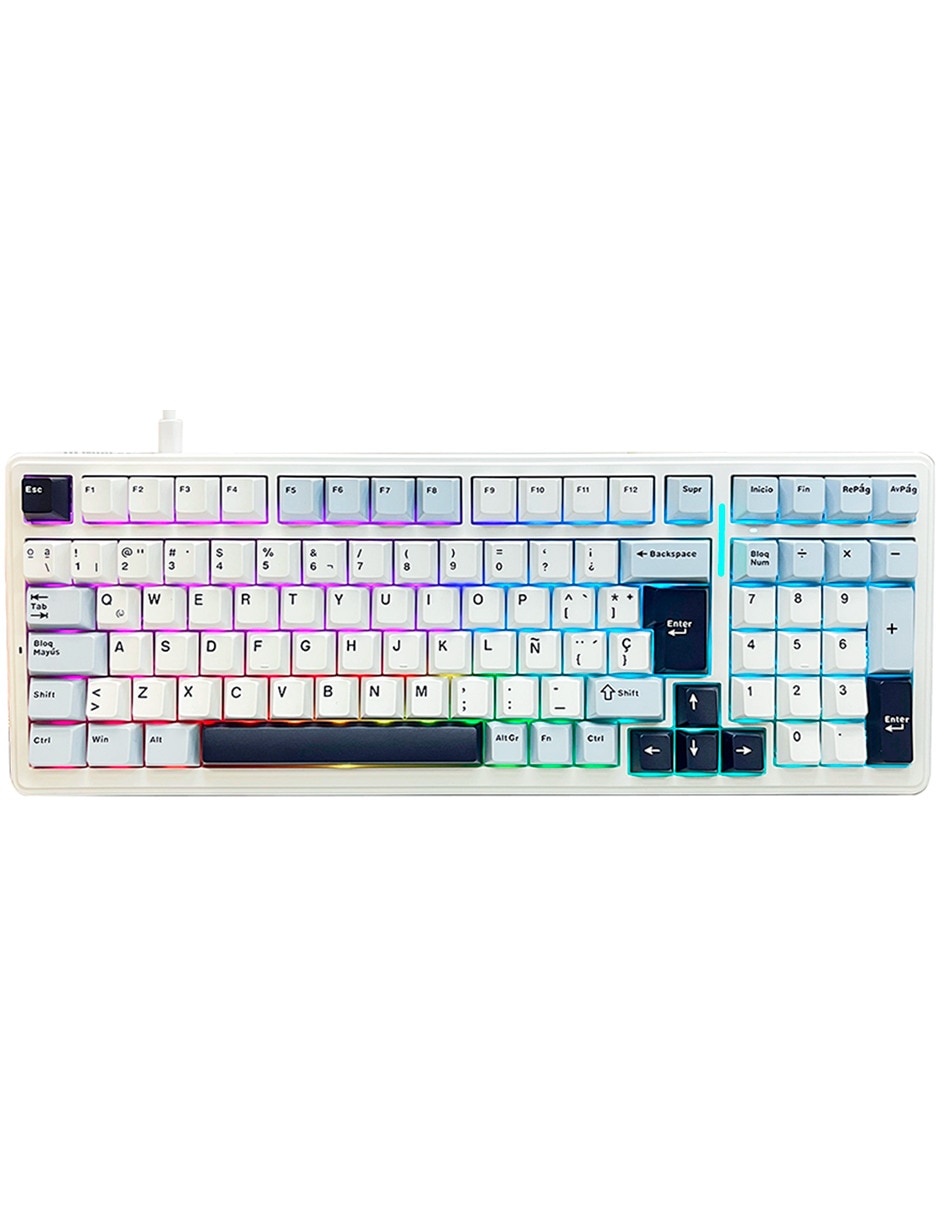 Teclado gamer Usb-c qwert español con interruptor lineal (red black) f99
