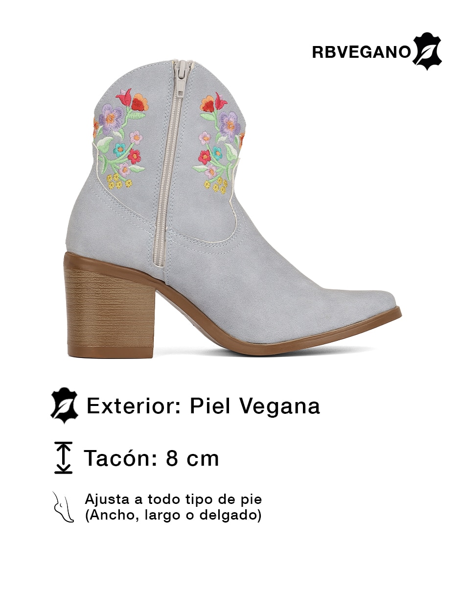 Bota cowboy al tobillo rbcollection rbvegano para mujer