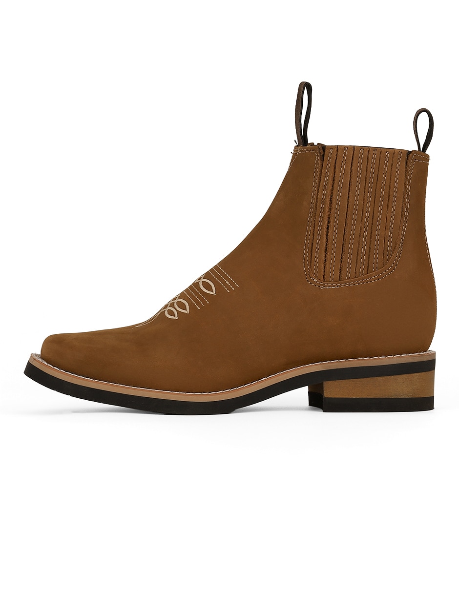 Bota cowboy al tobillo rbsoul de piel para mujer
