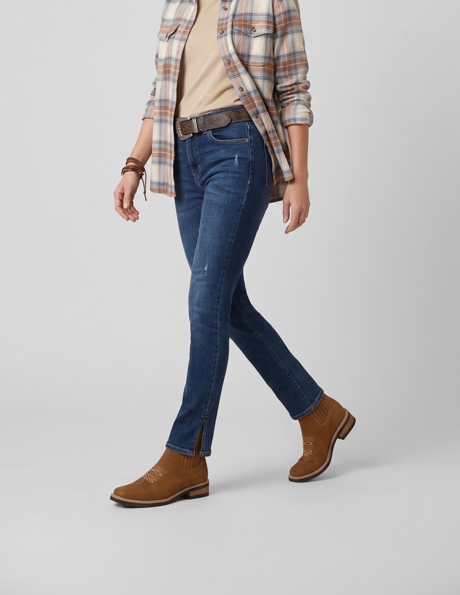 Bota cowboy al tobillo rbsoul de piel para mujer 2