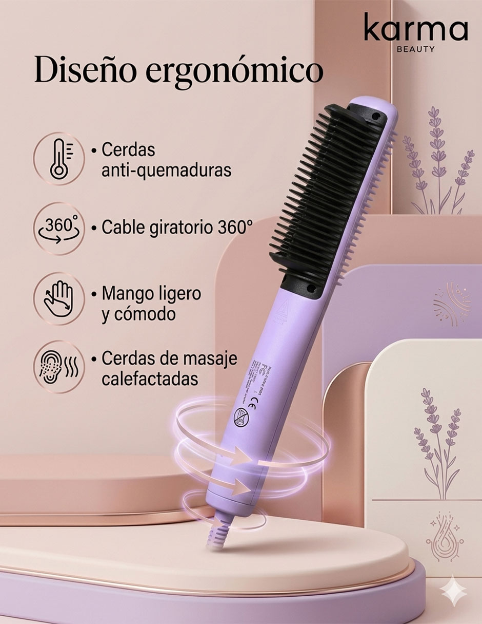 Cepillo alaciador Karma Beauty