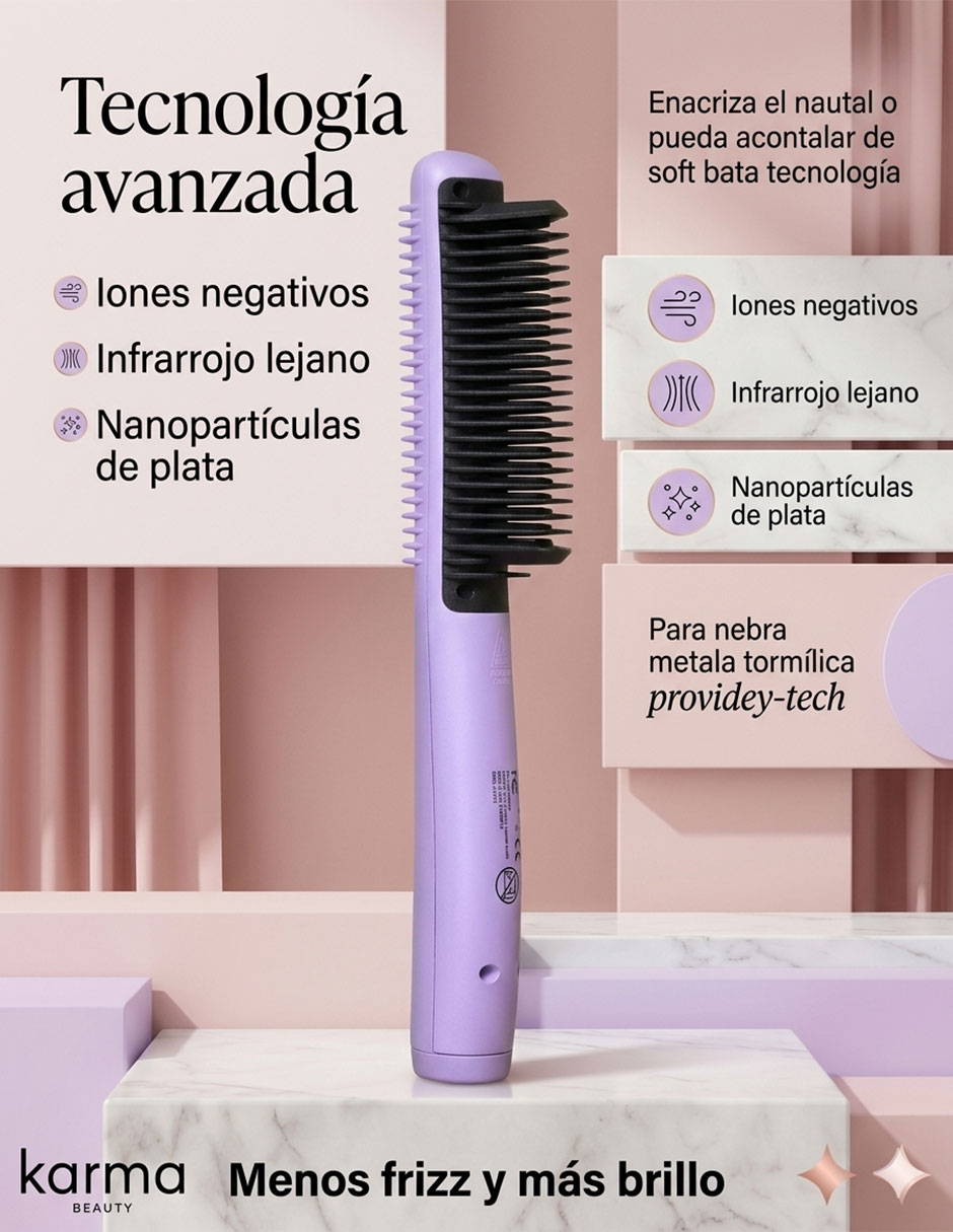 Cepillo alaciador Karma Beauty