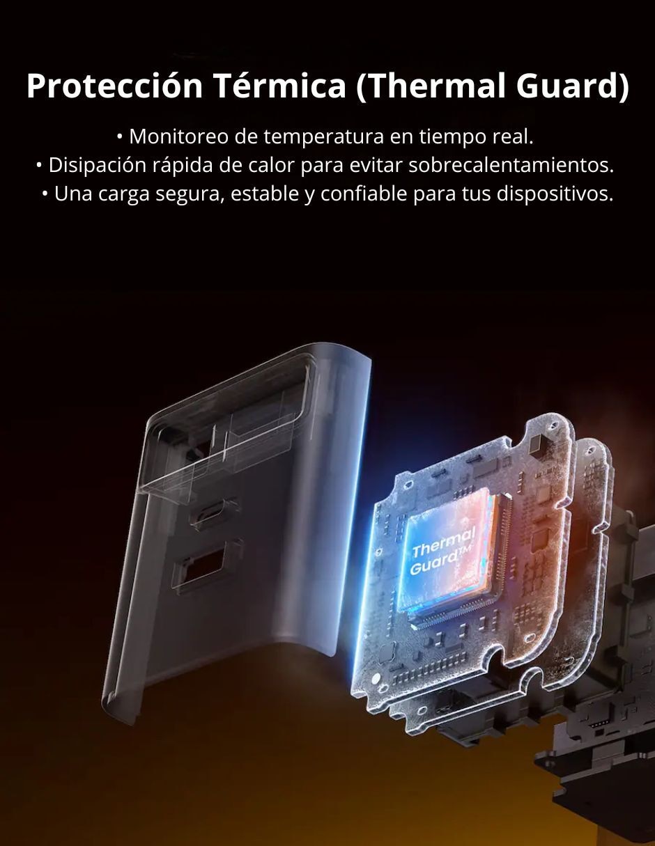 Cargador pared Ugreen Gan nexode pro cable retractil 65821 USB tipo A + USB tipo C 45 W