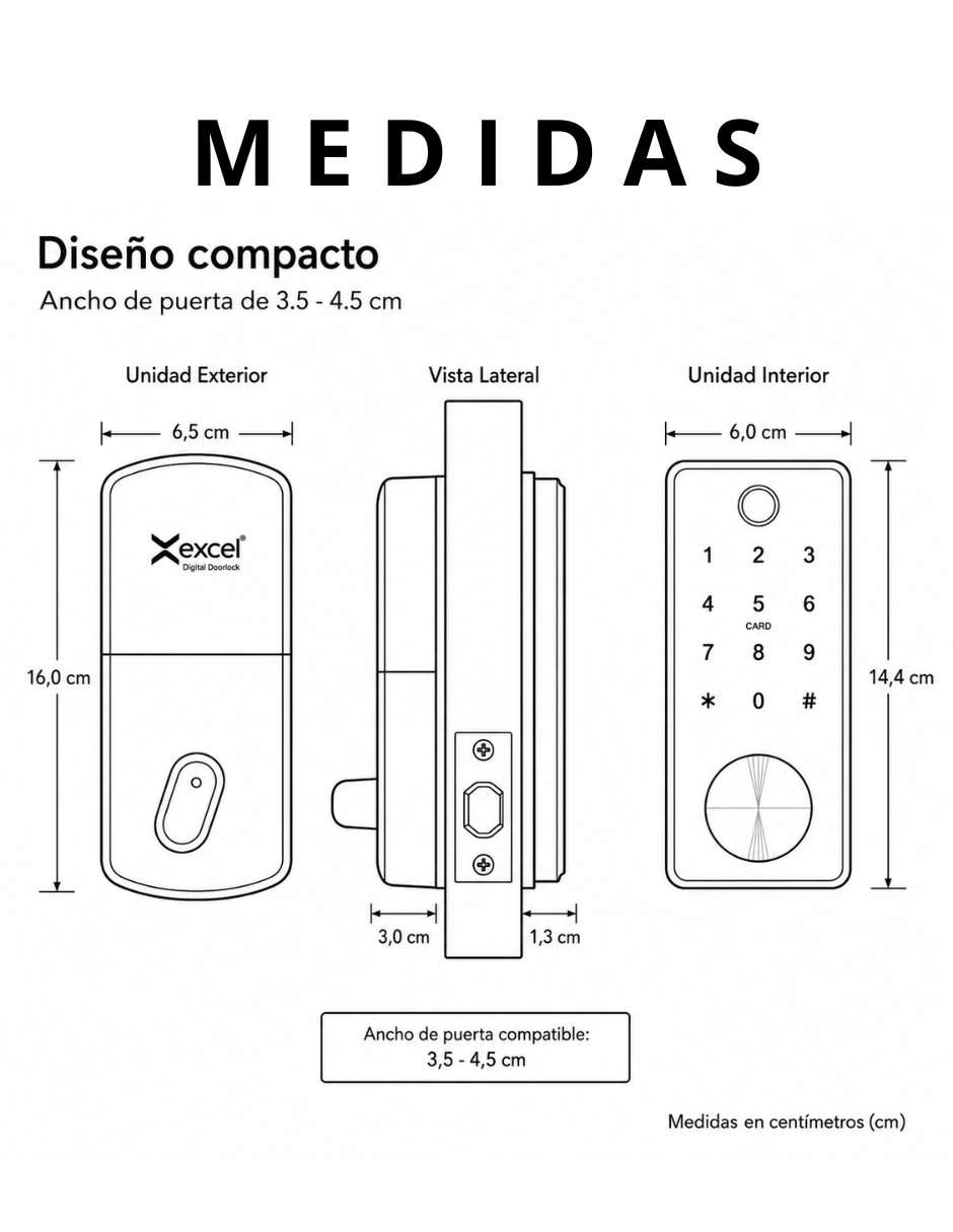 Cerradura para digital Weg Excell excsd325 de combinación