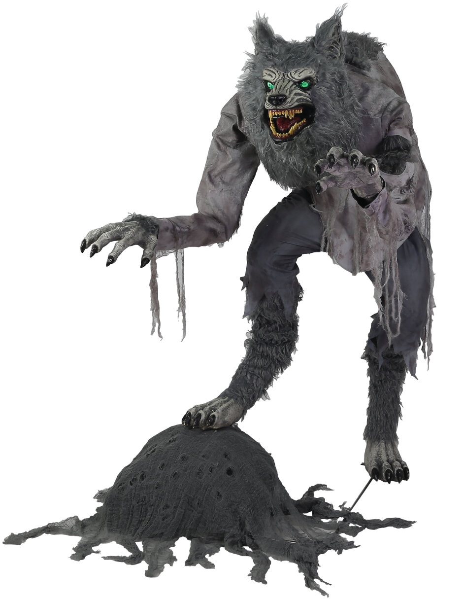 Figura decorativa de hombre lobo Ghoulish Productions Animatronic de metal