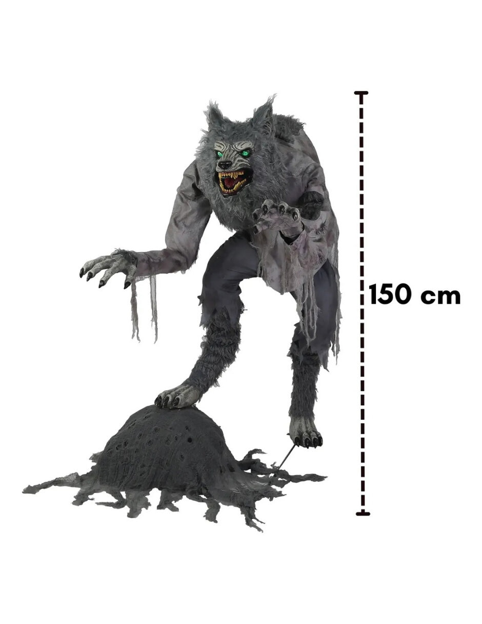 Figura decorativa de hombre lobo Ghoulish Productions Animatronic de metal
