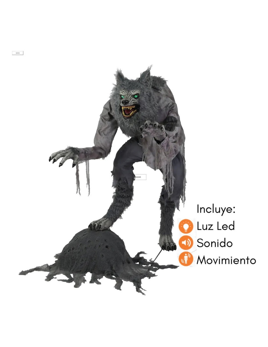 Figura decorativa de hombre lobo Ghoulish Productions Animatronic de metal