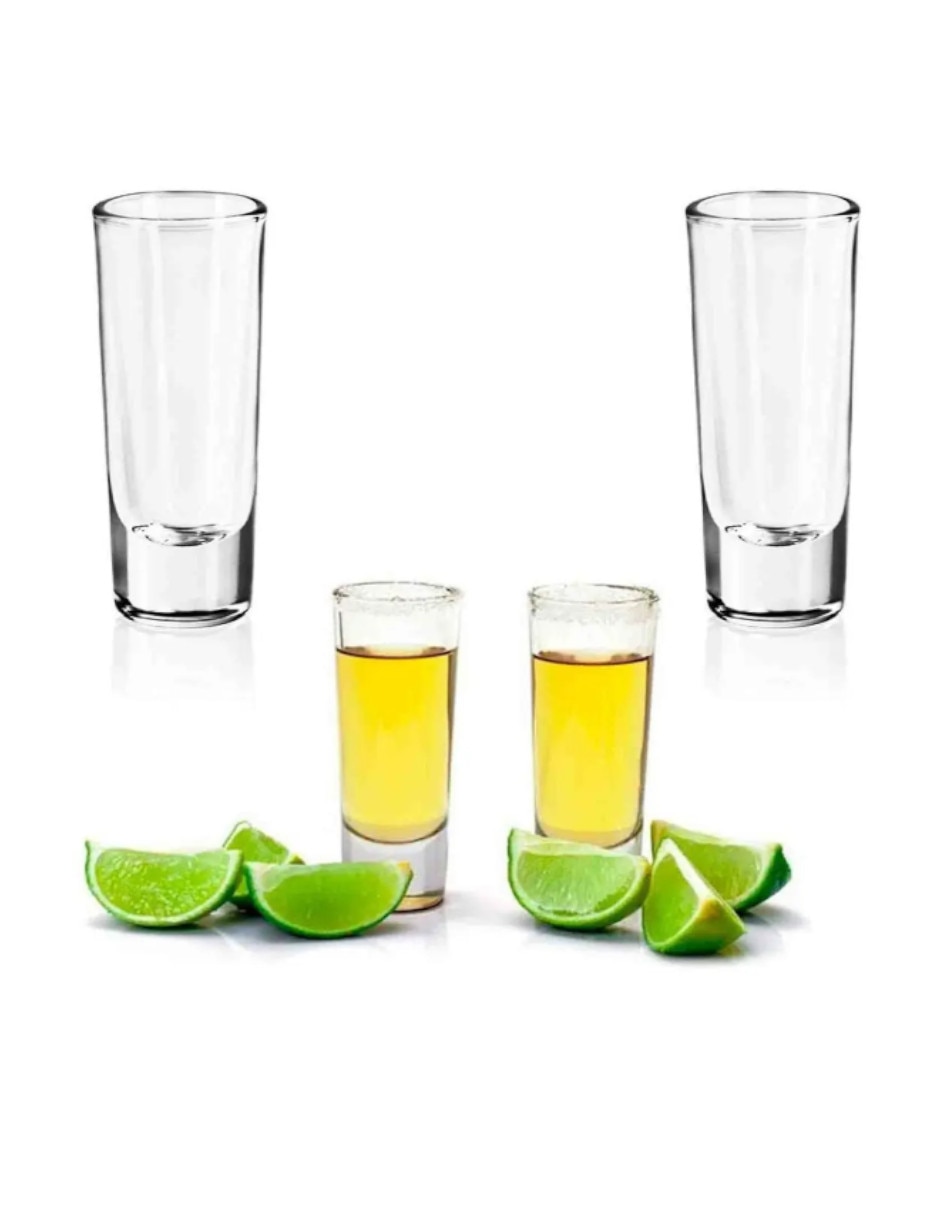 Set vaso tequilero de vidrio con 24 piezas