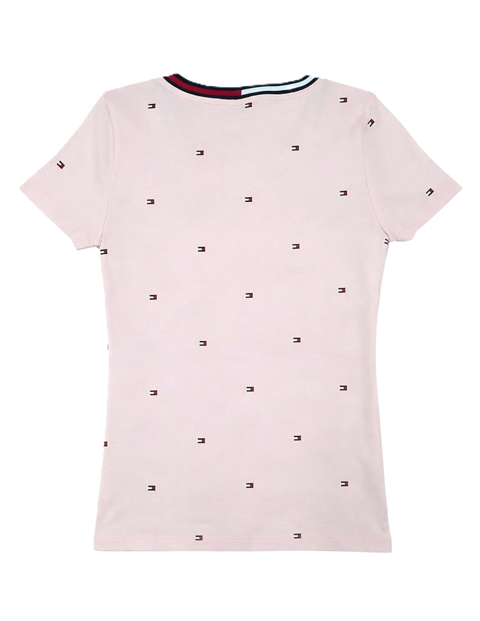 Playera manga corta tommy hilfiger cuello v para mujer