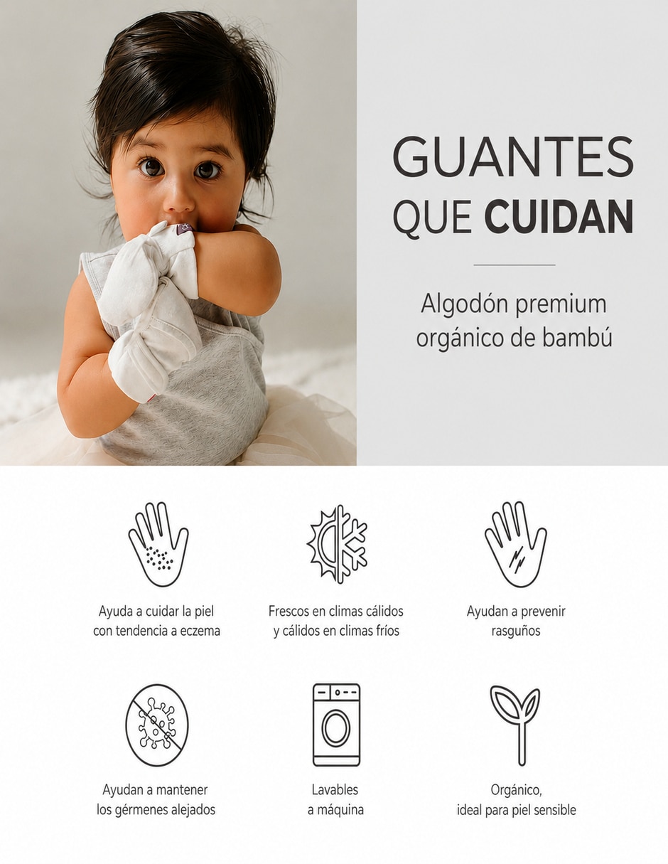 Manoplas de algodón unisex 6
