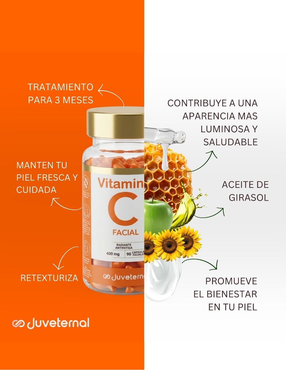 Tratamiento facial Kit De Cápsulas Faciales Vitamina C Y Colágeno y Biotina Cuidado Facial Dermatológico