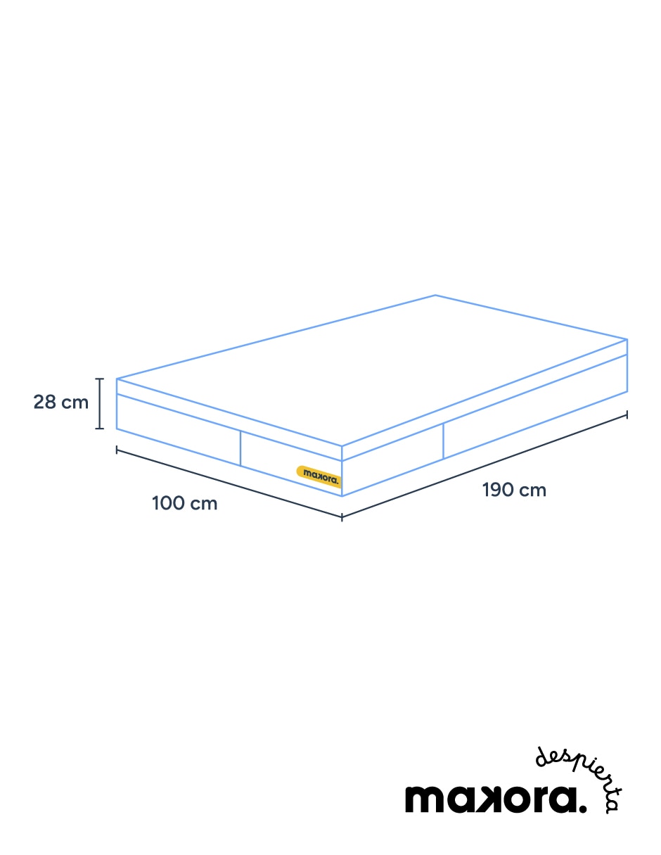 Colchón en caja Makora Kairos Hybrid Memory Foam confort