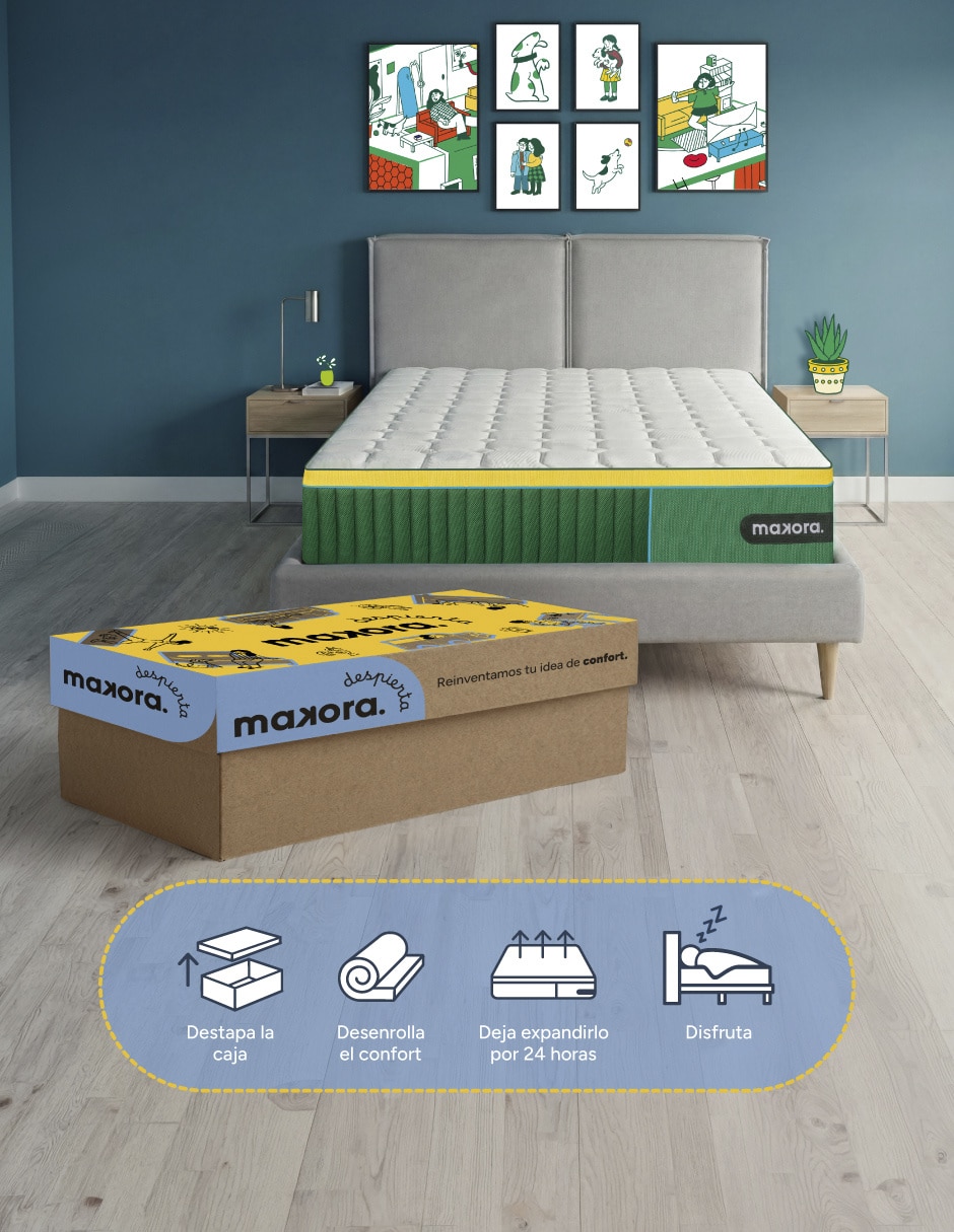Colchón en caja Makora Kairos Hybrid Memory Foam confort