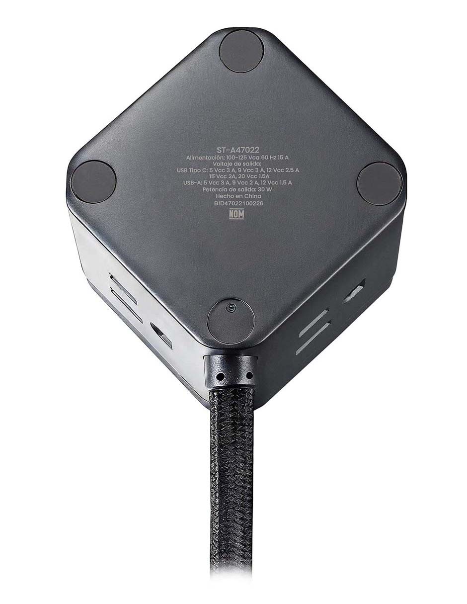 Multicontacto STF SR-A47022 de 4 contactos y 2 puertos USB