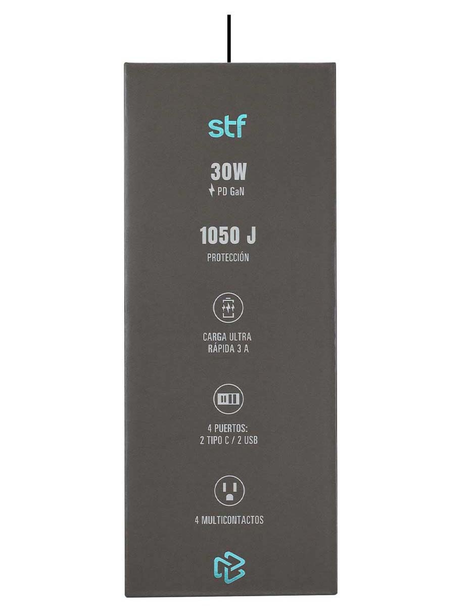 Multicontacto STF SR-A47022 de 4 contactos y 2 puertos USB