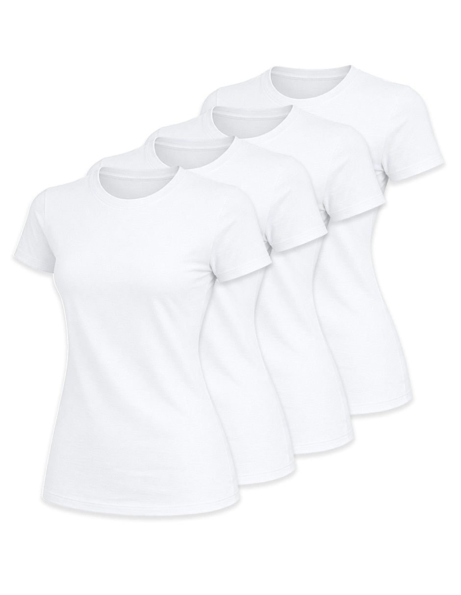 Playera manga corta cuello redondo para mujer