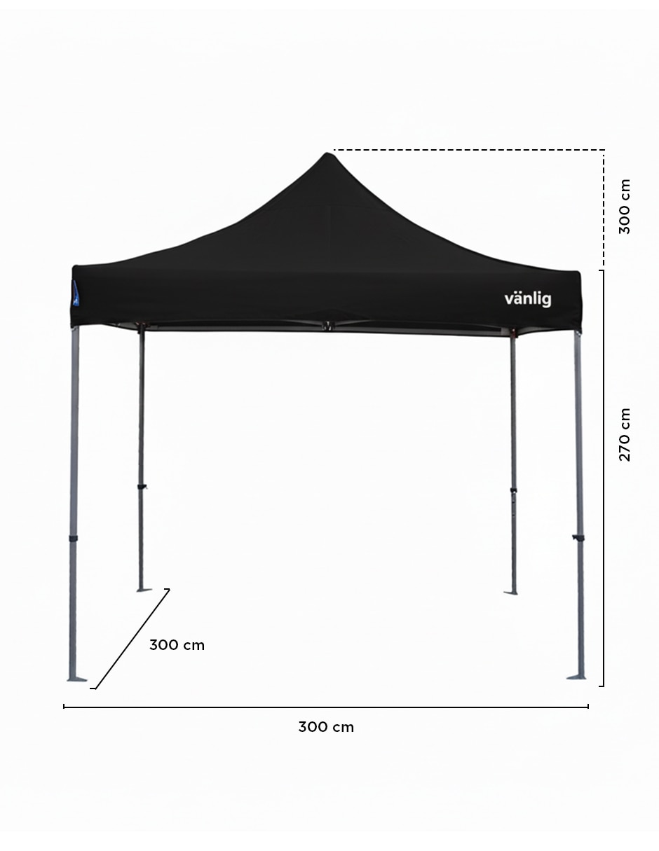 Toldo plegable 3x3 aleman negro 8
