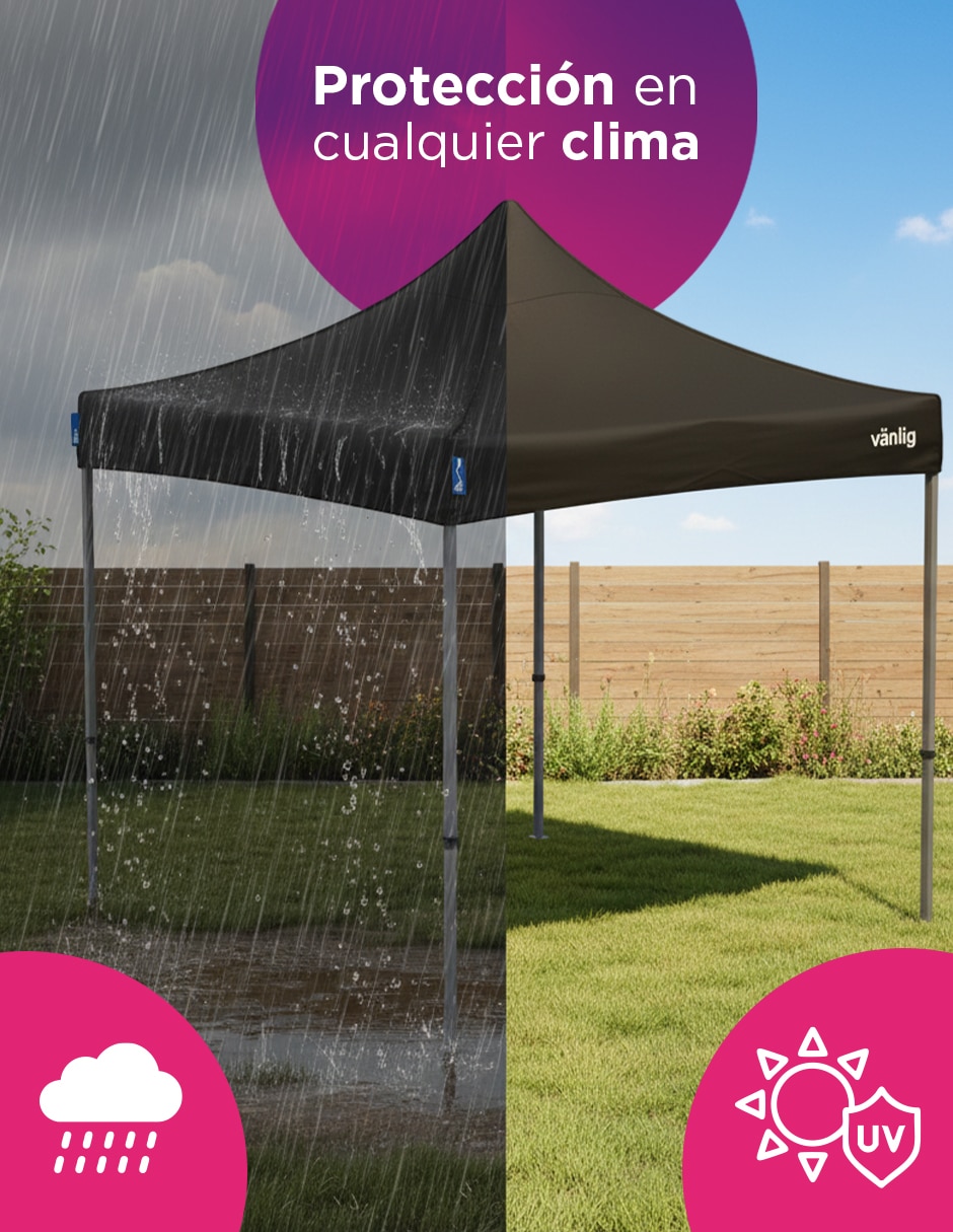 Toldo plegable 3x3 aleman negro 3