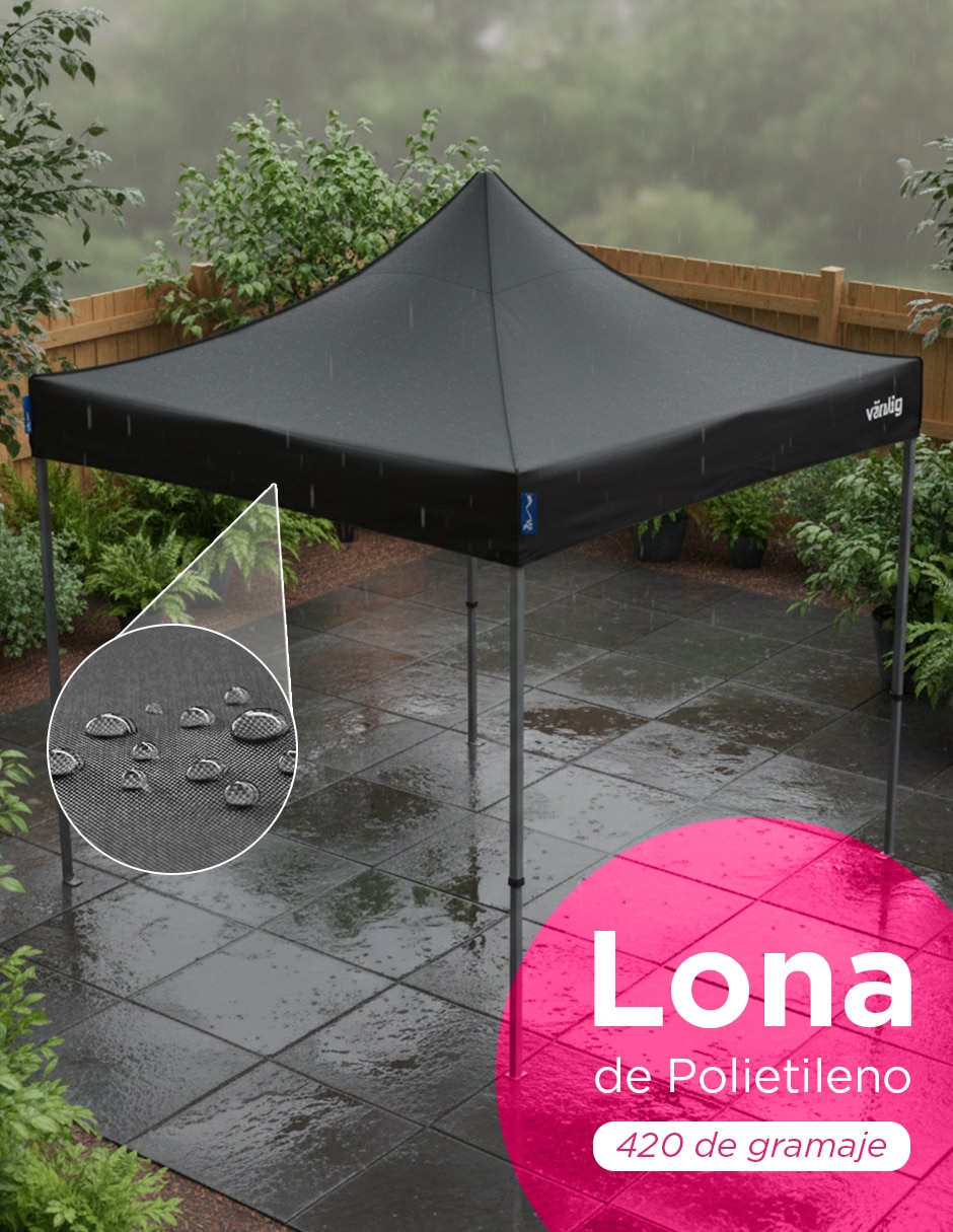 Toldo plegable 3x3 aleman negro 5