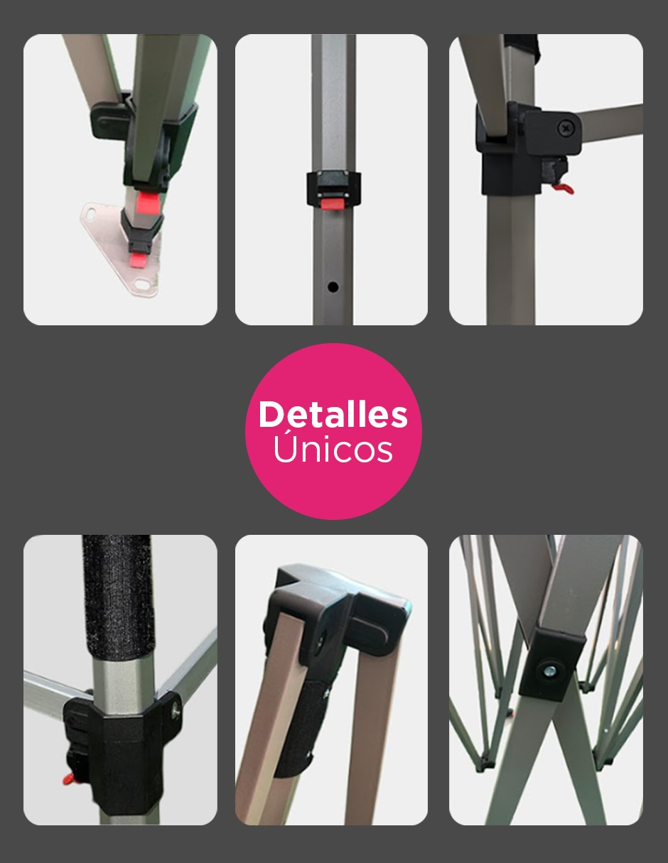 Toldo plegable 3x3 aleman negro 7