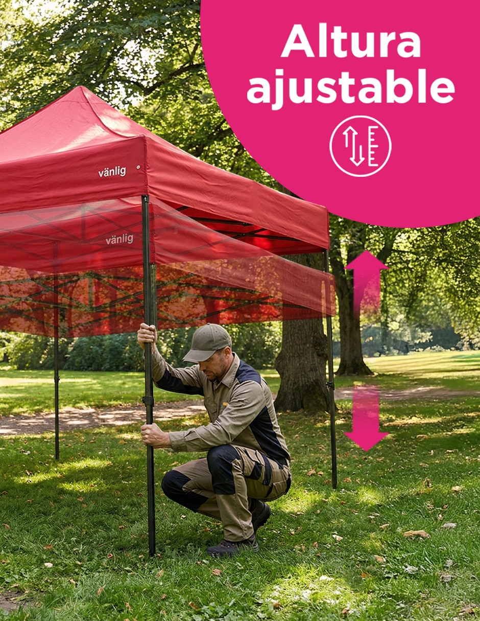 Toldo plegable Vanlig 3x3 hexagonal rojo