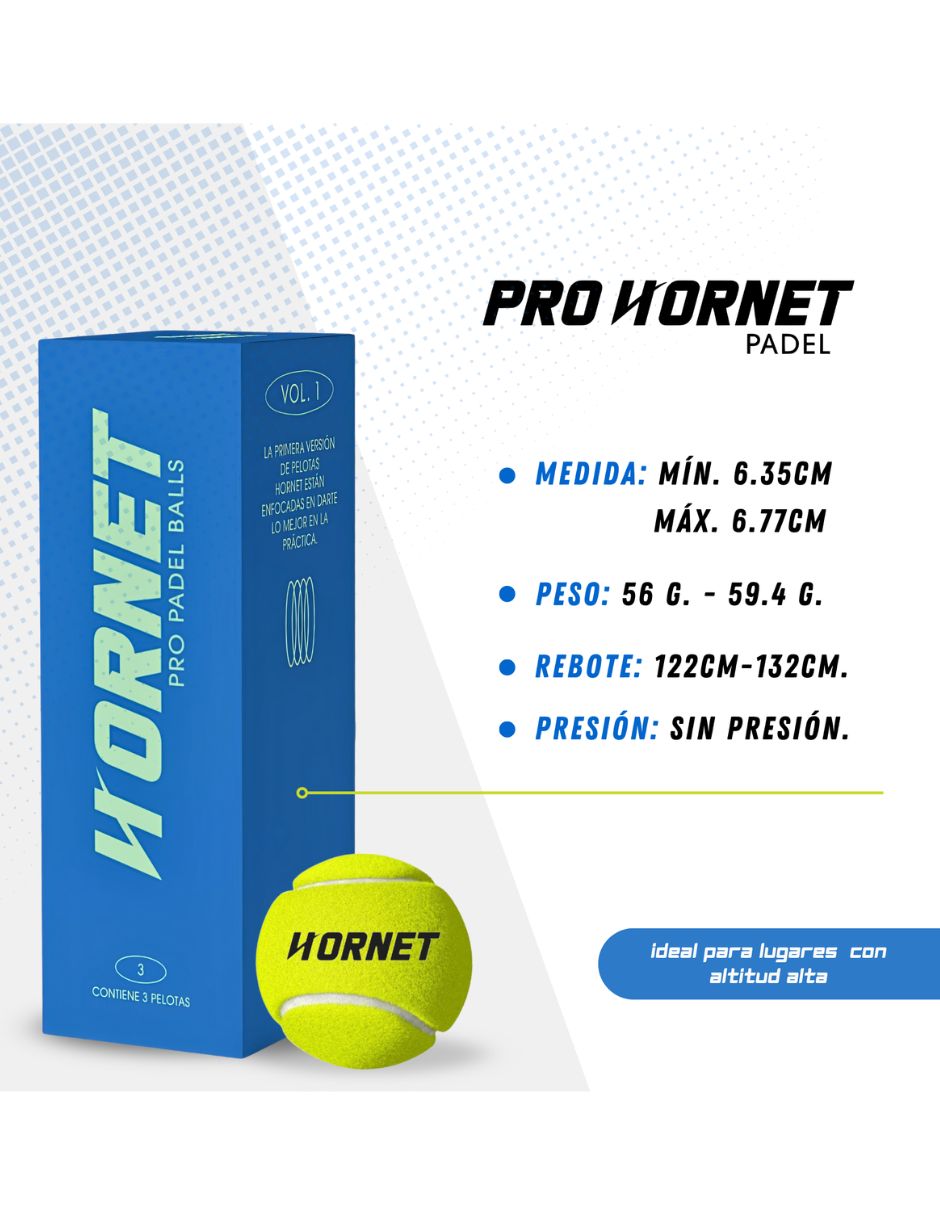 Set de pelotas Pro Hornet Padel para pádel