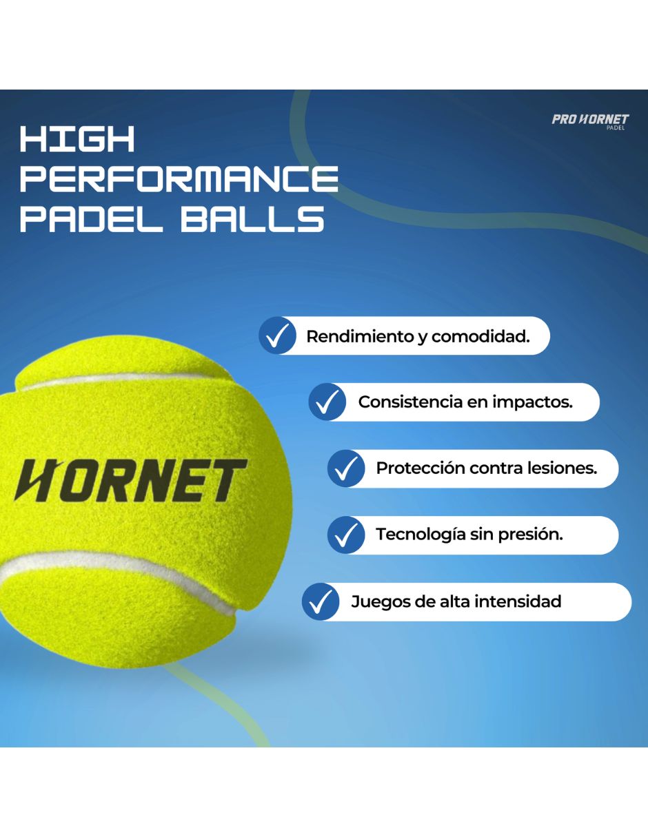 Set de pelotas Pro Hornet Padel para pádel