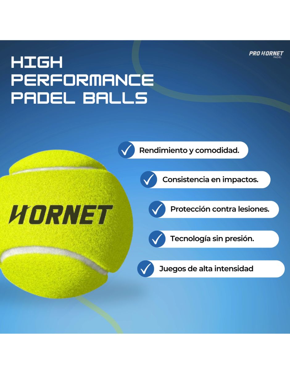 Set de pelotas Pro Hornet Padel para pádel