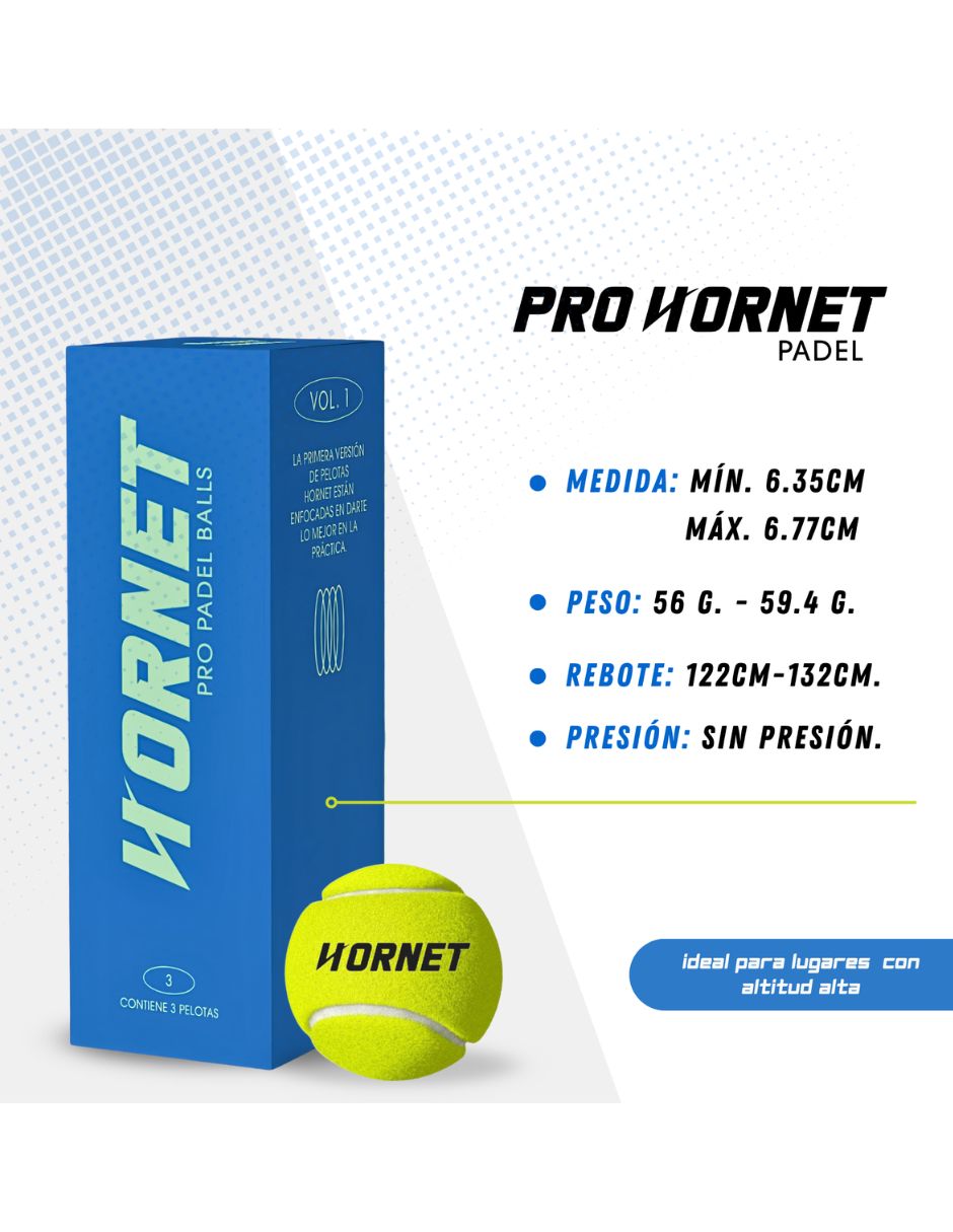 Set de pelotas Pro Hornet Padel para pádel