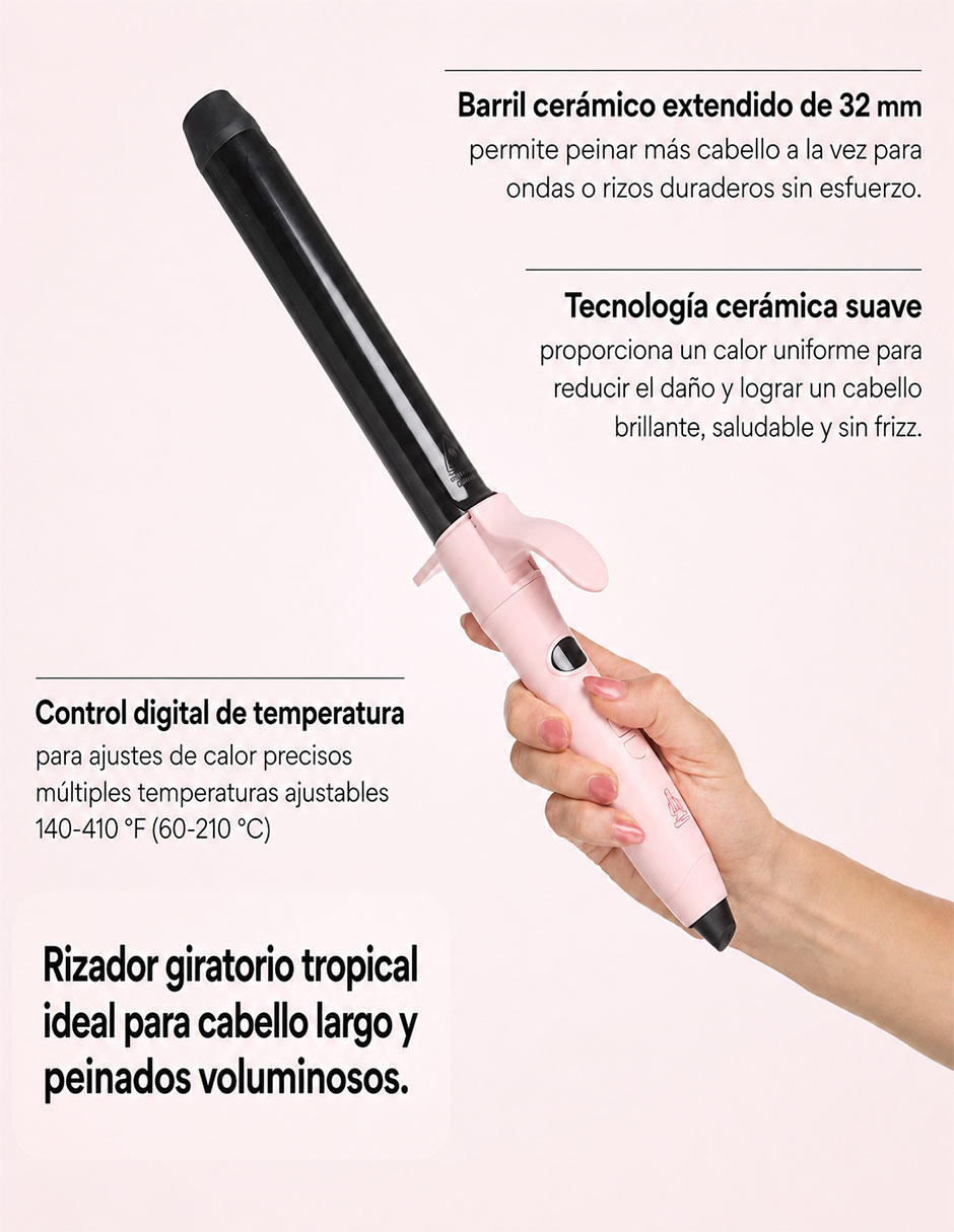 Rizadora de cabello Tropical Twist 32 mm de cerámica