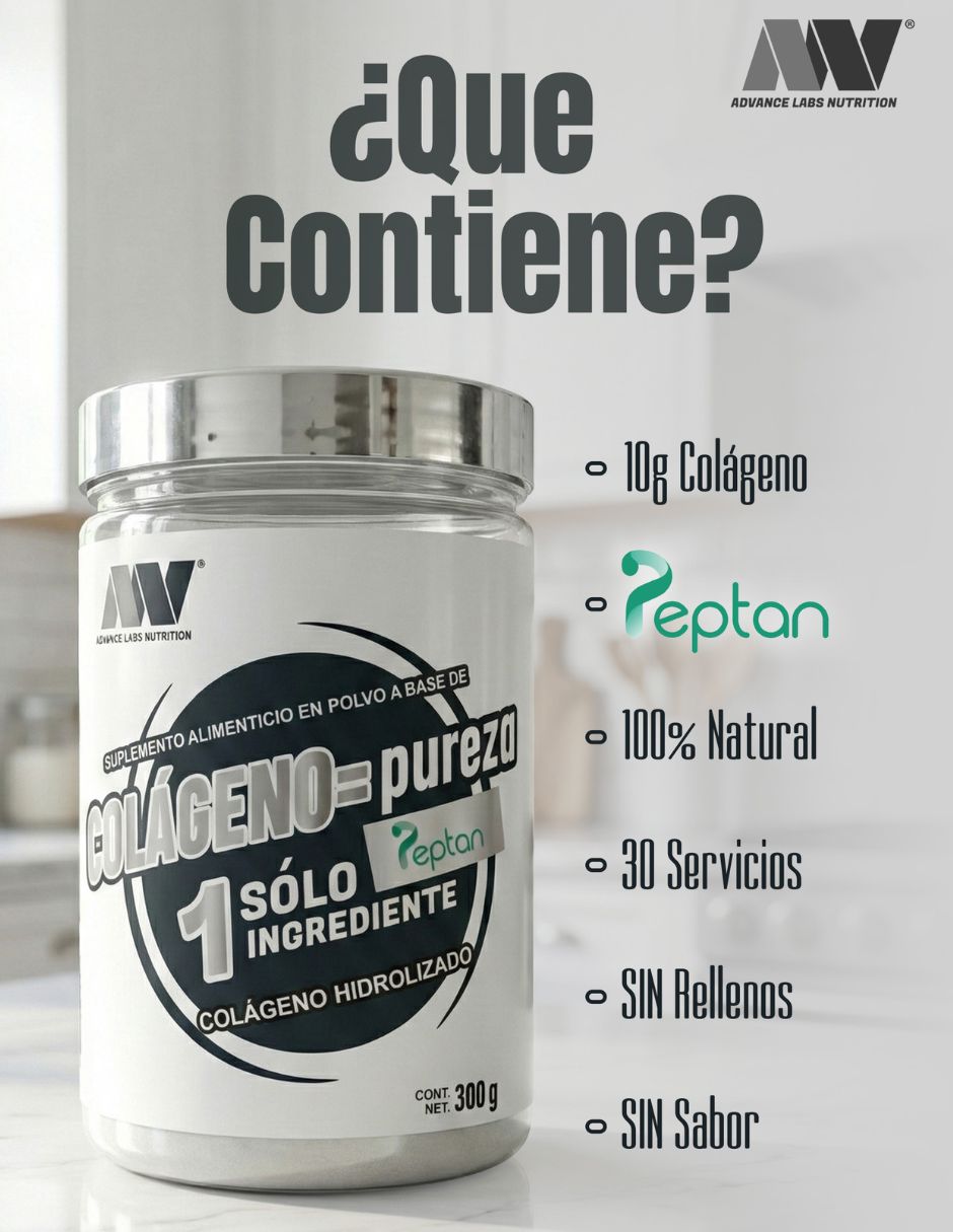 Colágeno pureza peptan Advance Nutrition con colágeno hidrolizado de 300 g