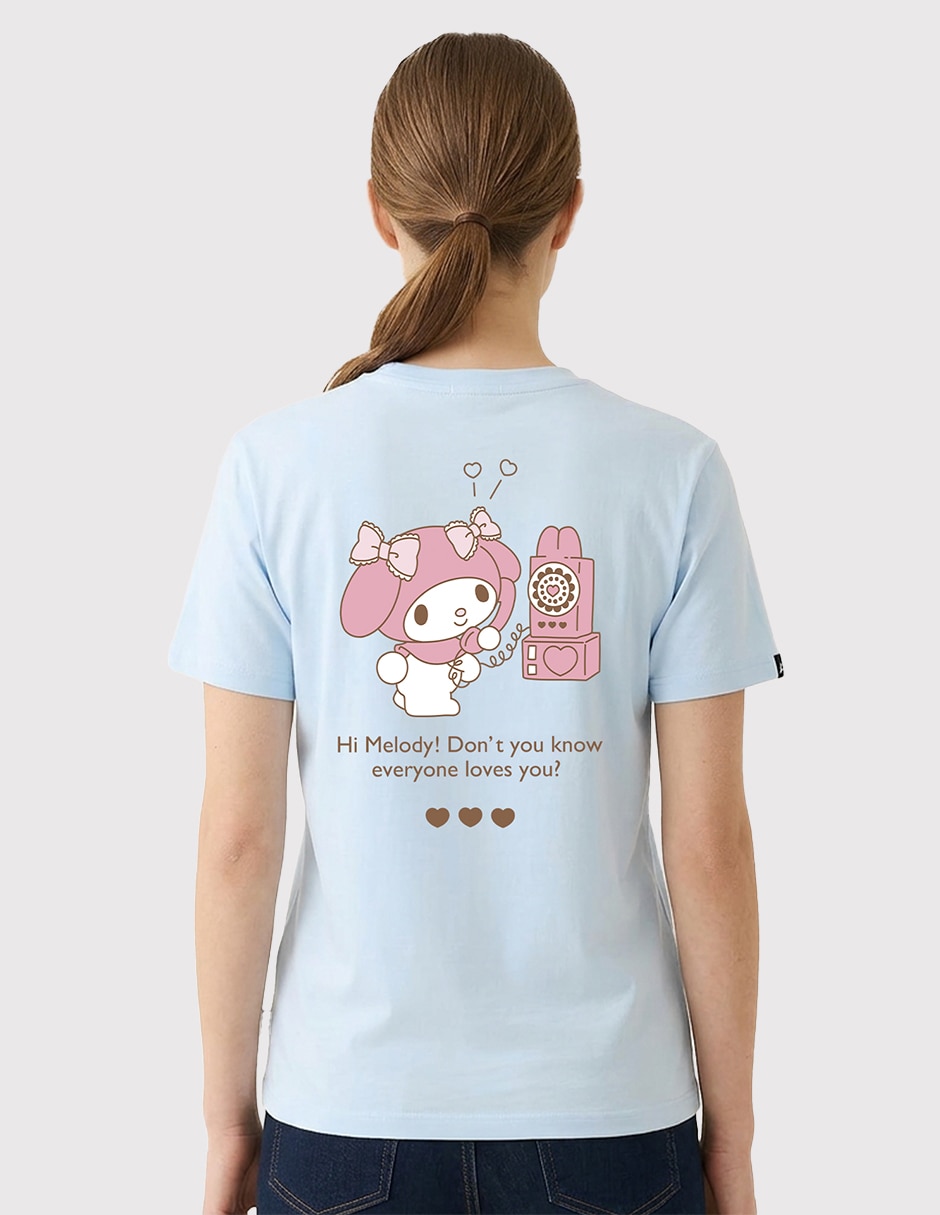 Playera manga corta My Melody cuello redondo para mujer 2