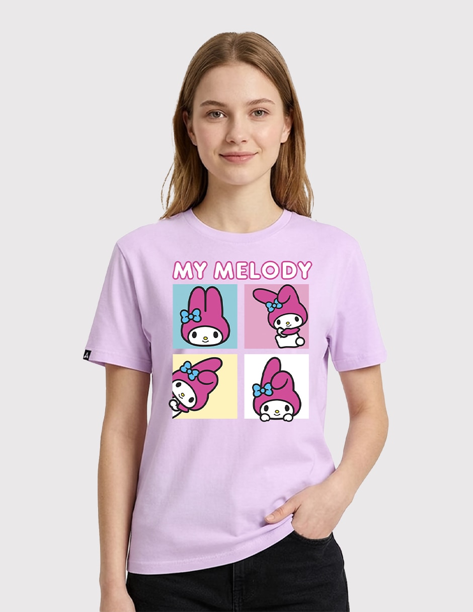 Playera manga corta My Melody cuello redondo para mujer