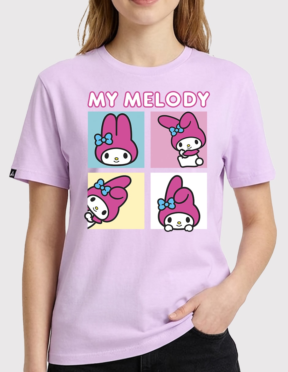 Playera manga corta Sanrio My Melody cuello redondo para mujer
