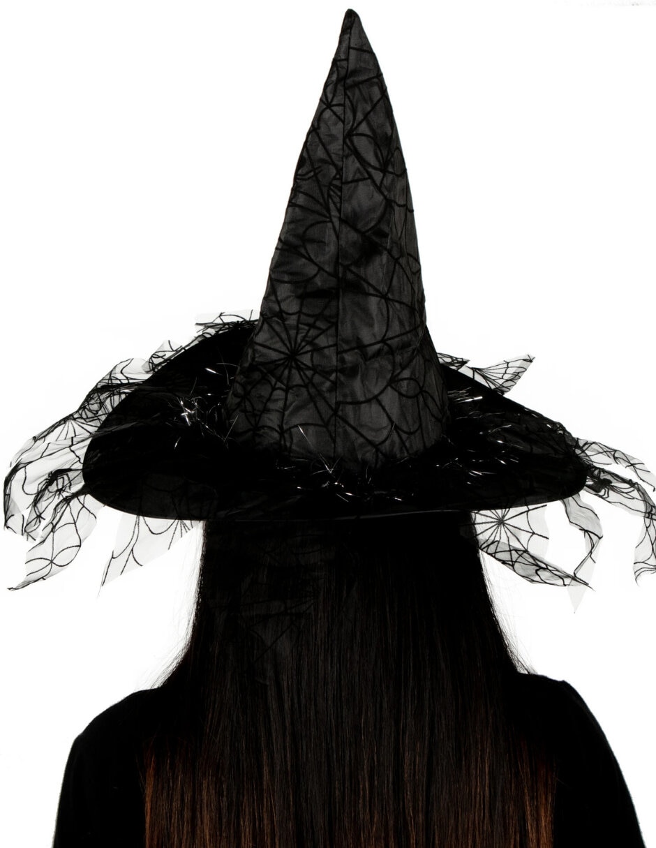 Sombrero para disfraz de bruja con telaraña Ghoulish Productions