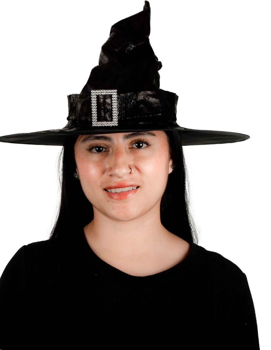 Sombrero para disfraz de bruja brilloso