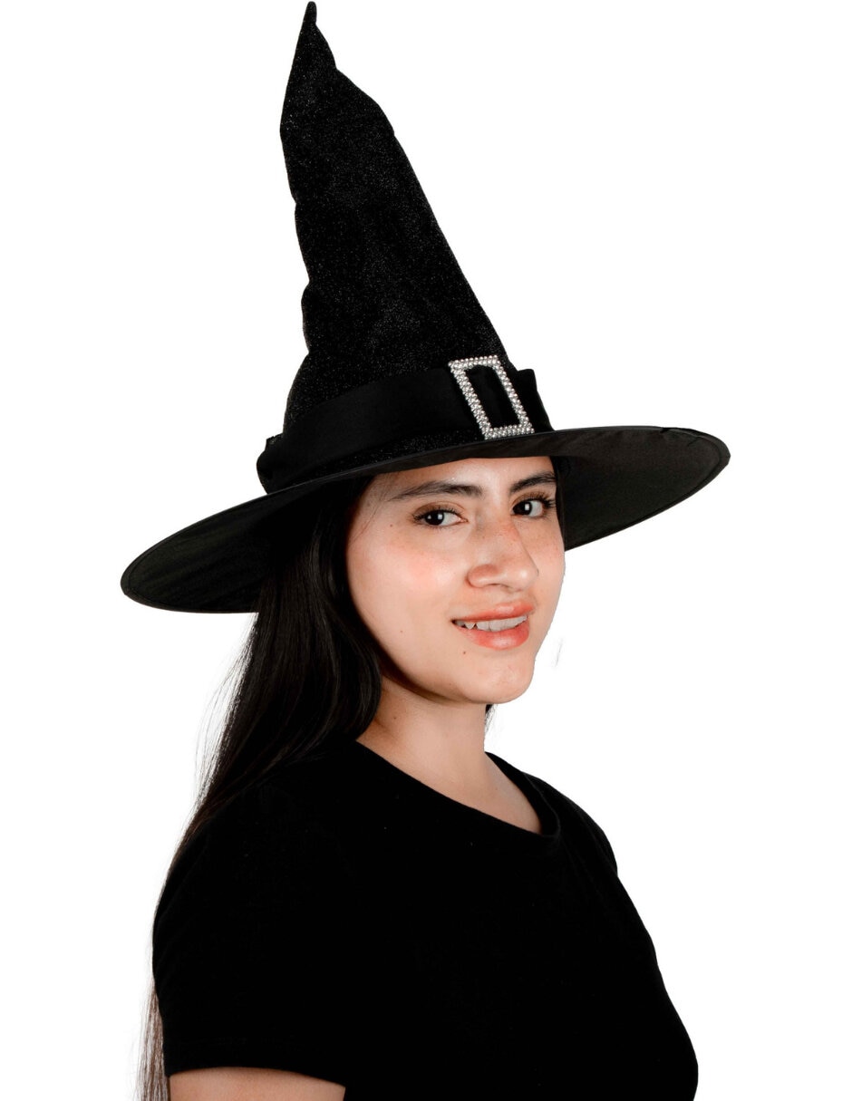 Sombrero para disfraz de bruja negro de lujo Ghoulish Productions